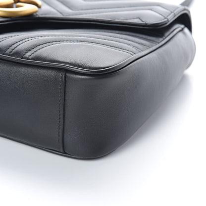 Gucci Calfskin Matelasse Medium GG Marmont Shoulder Bag Black 9 of 9