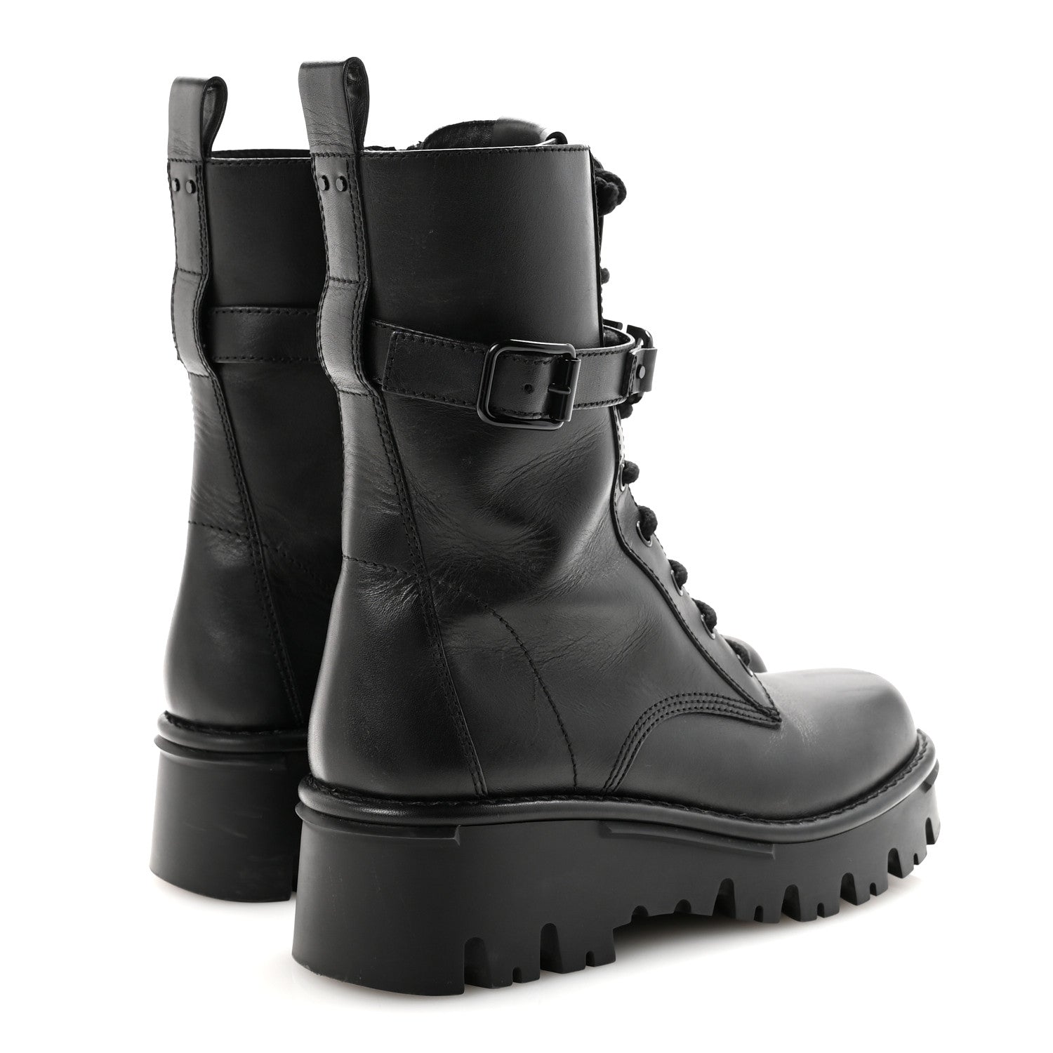 Valentino Garavani Calfskin Vlogo 30/50mm Combat Boots 39.5 Black 5 of 9