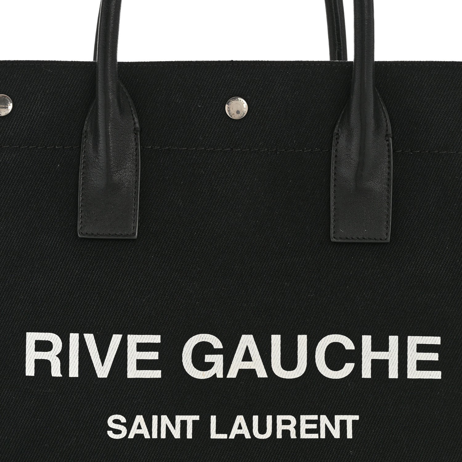 Saint Laurent Linen Calfskin Rive Gauche North South Tote Black 8 of 16