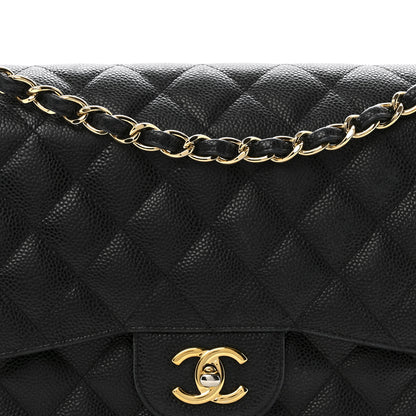 Chanel Caviar Quilted Jumbo Double Flap Black 8 of 17