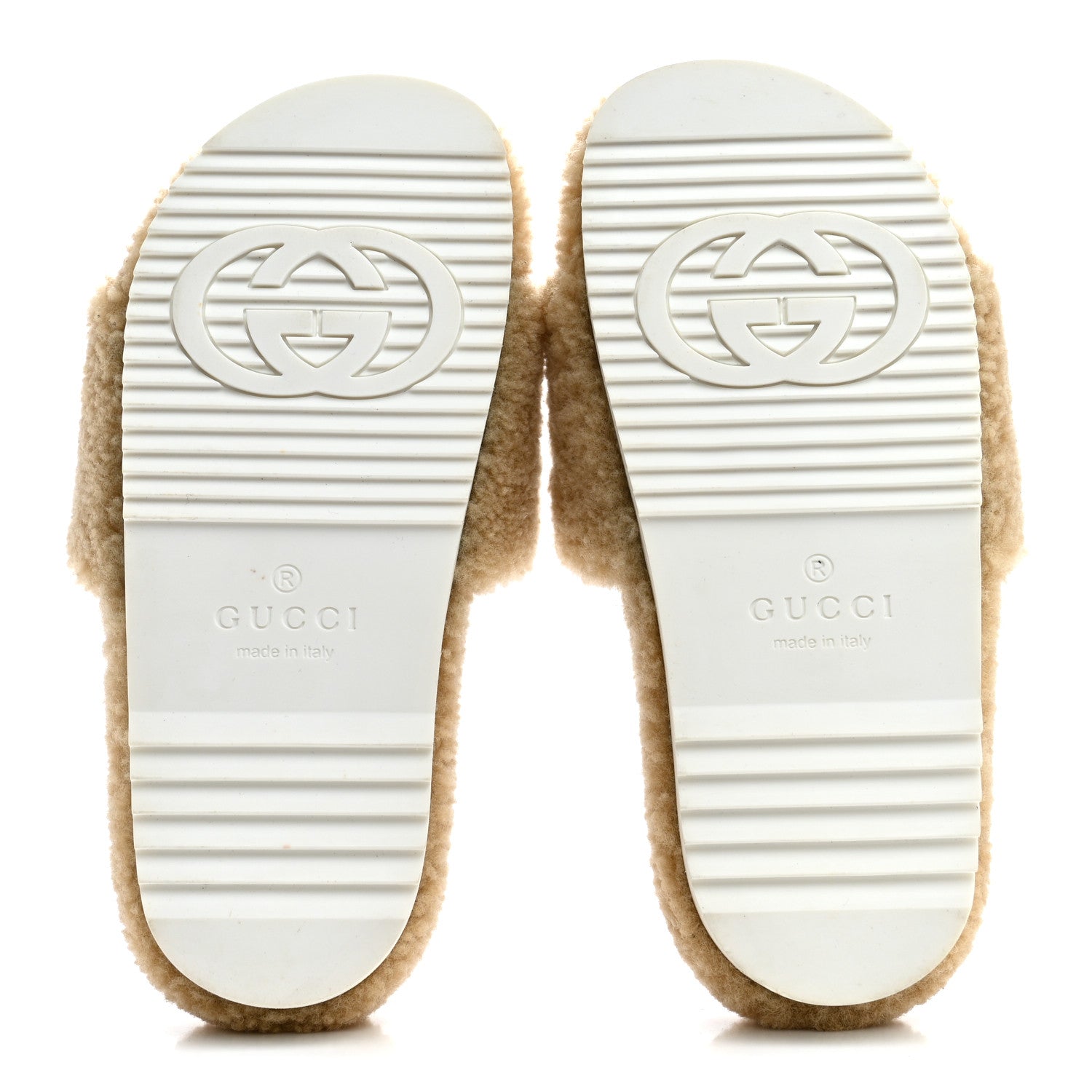 Gucci Shearling Womens Eileen Slide Sandals 37 Cocoa Butterscotch 6 of 10