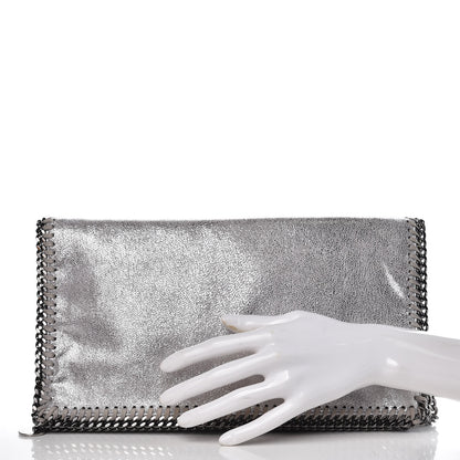 Stella McCartney Shaggy Deer Falabella Fold Over Clutch Silver 2 of 9