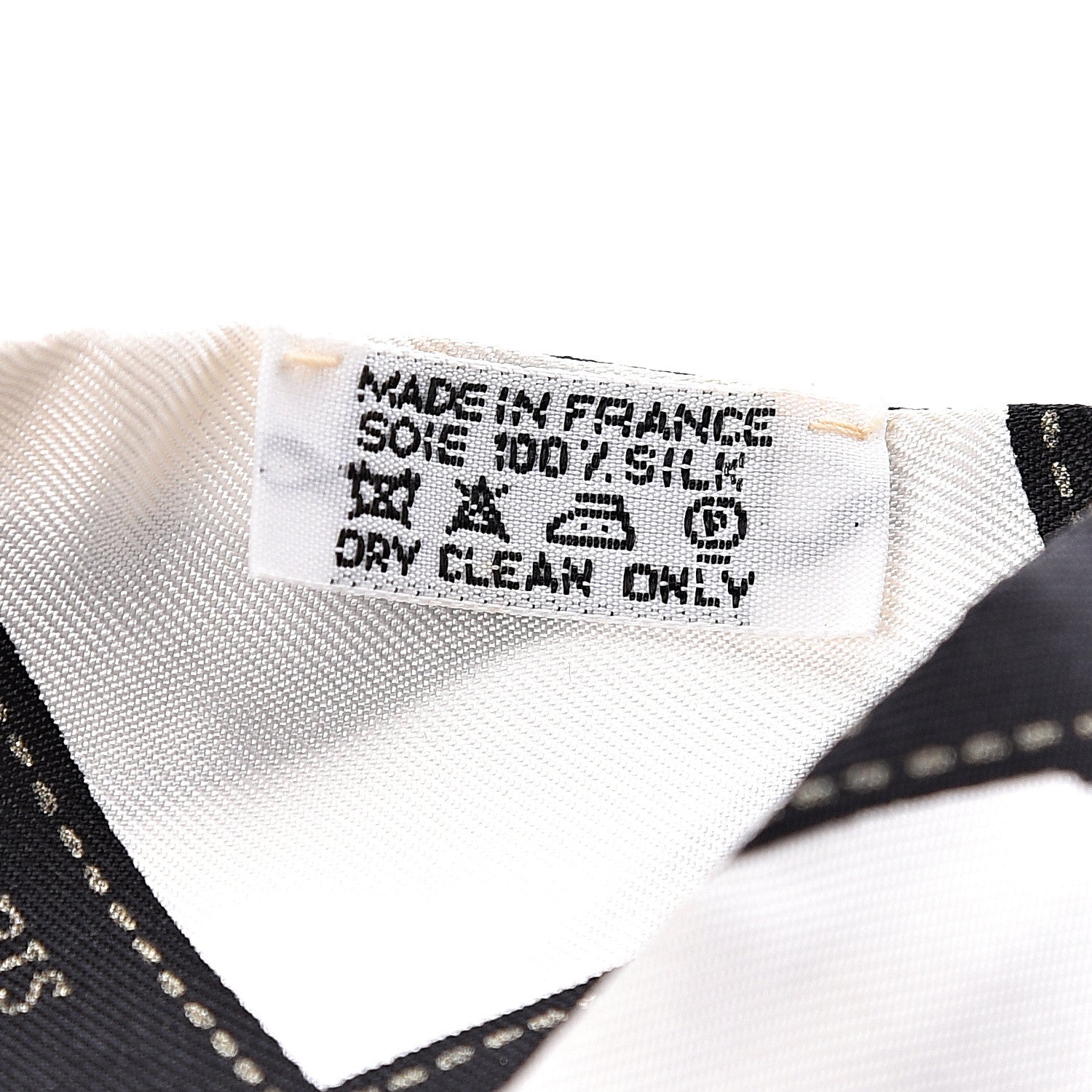 Hermes Silk Bolduc Twilly White Black 3 of 6