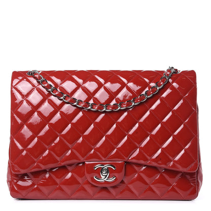 Chanel Patent Quilted Maxi Double Flap Red 1 of 18