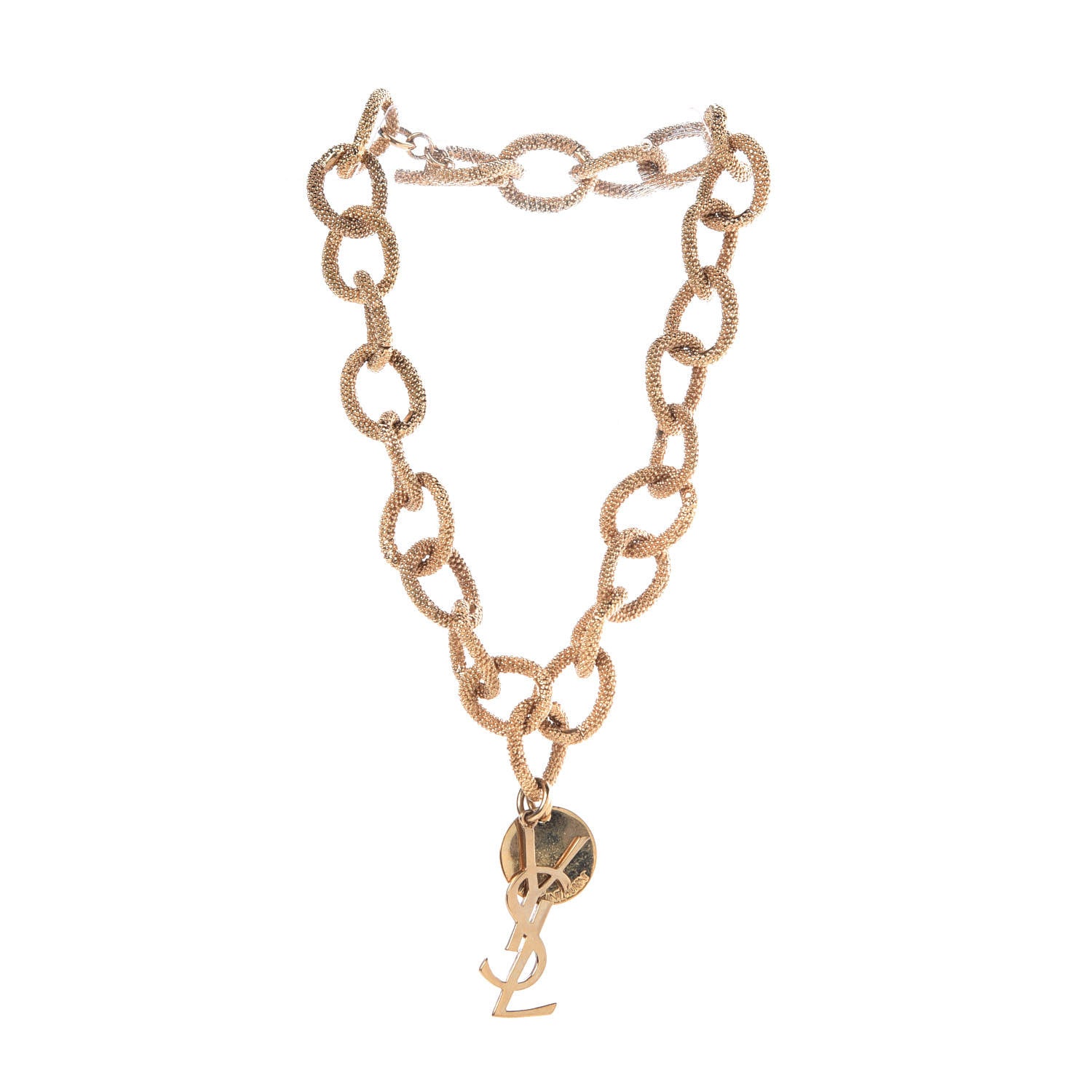 John Hardy Monogram Chain Link Necklace Gold 3 of 4