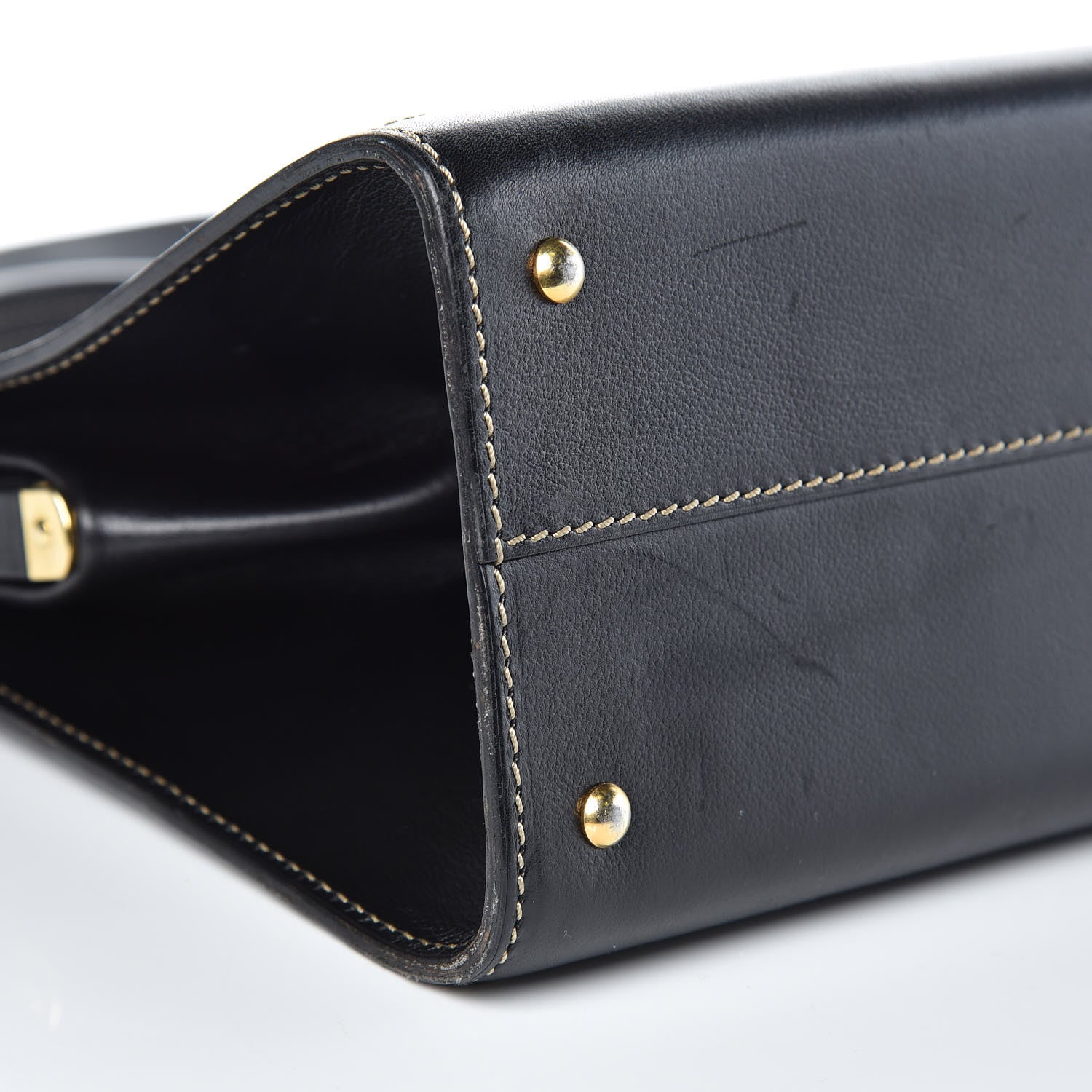 Delvaux Calfskin Evasion Top Handle Frame Bag Black 8 of 16
