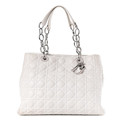 Christian Dior Lambskin Cannage Large Dior Soft Shopping Tote White 1 of 26