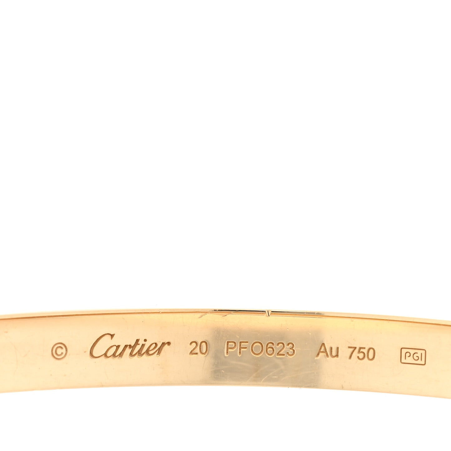 18K Yellow Gold LOVE Bracelet 20