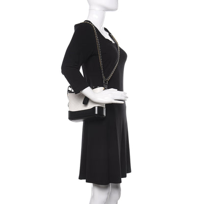 Chanel Aged Calfskin Quilted Small Gabrielle Hobo Black White 2 of 11