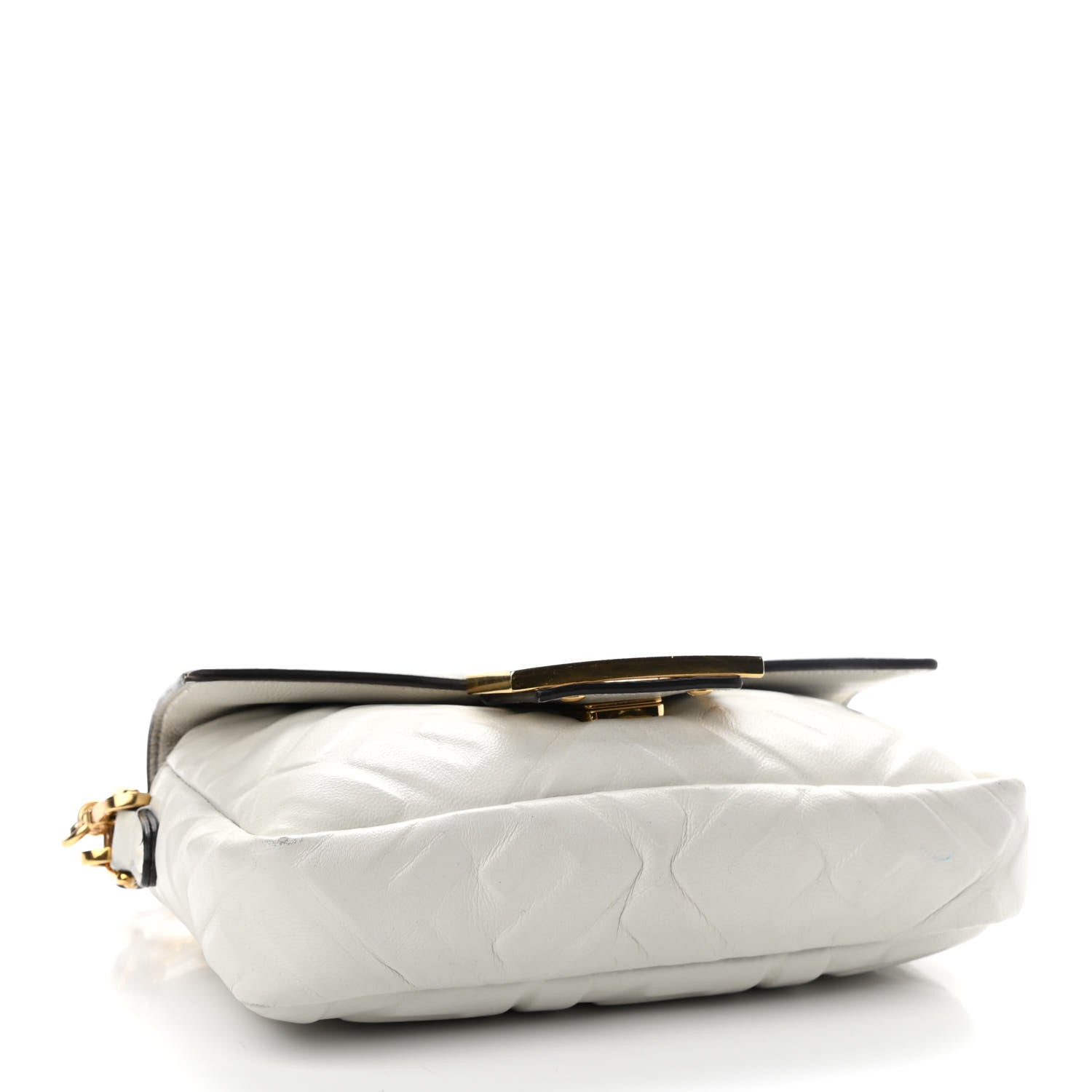 Fendi Nappa FF 1974 Embossed Mini Baguette White 4 of 16