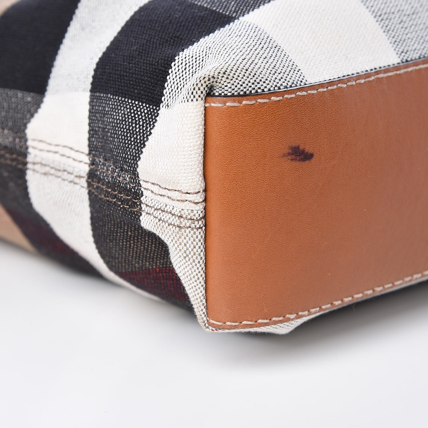 Burberry Canvas Mega Check Medium Tottenham Brit Tote Saddle Brown 10 of 14
