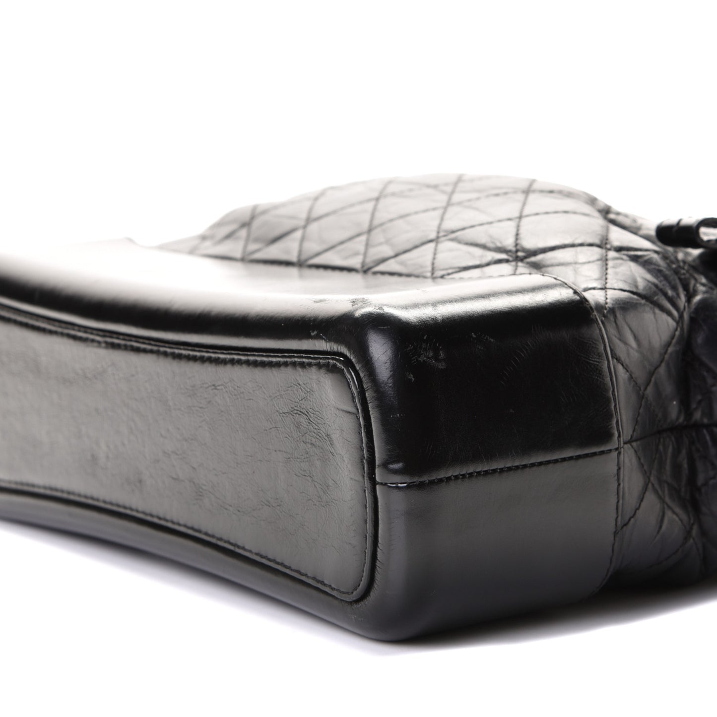 Aged Calfskin Quilted Large Gabrielle Hobo Black