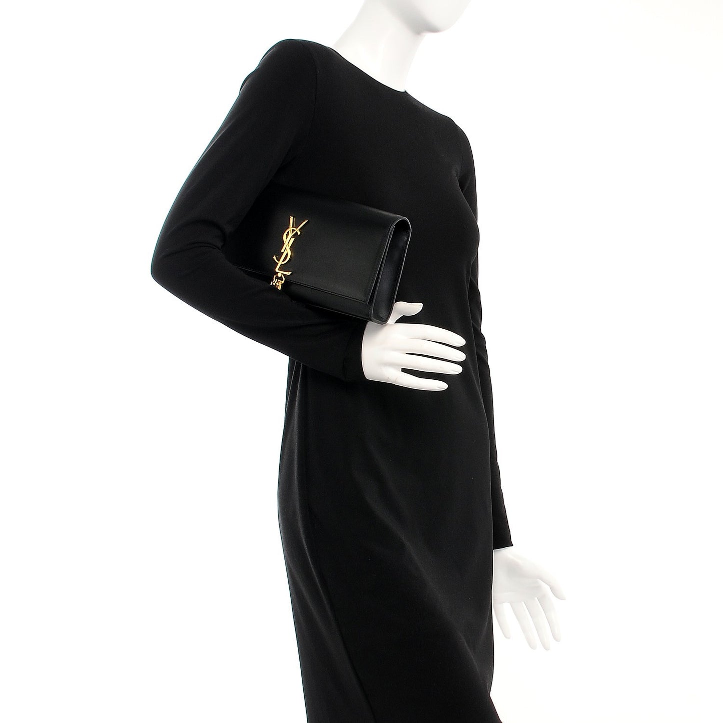 Calfskin Classic Monogram Tassel Clutch Black