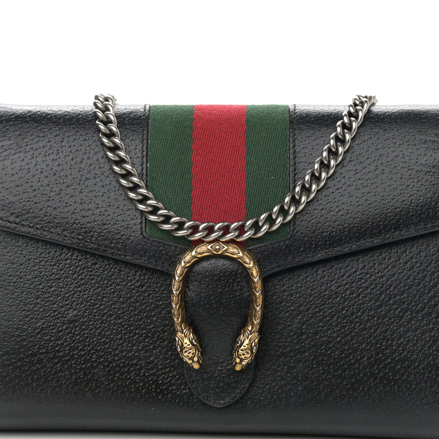 Calfskin Web Mini Dionysus Chain Wallet Black