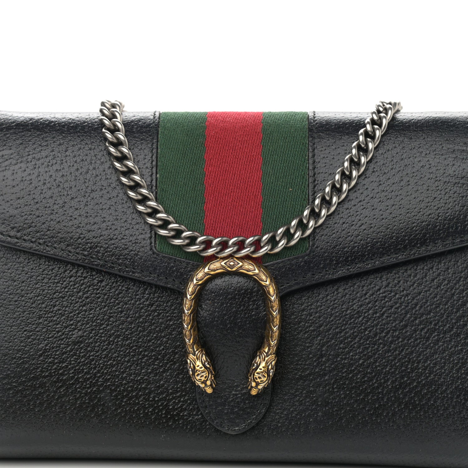 Gucci Calfskin Web Mini Dionysus Chain Wallet Black 8 of 13