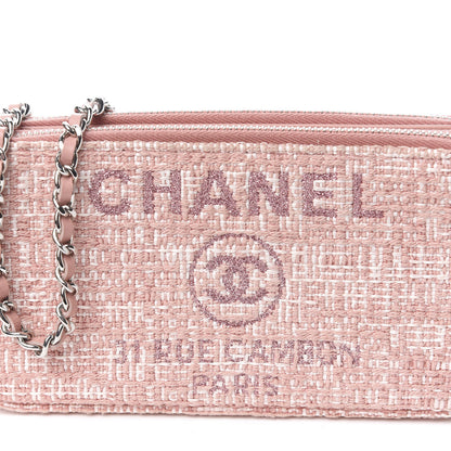 Chanel Canvas Small Deauville Clutch With Chain Pink 11 of 13