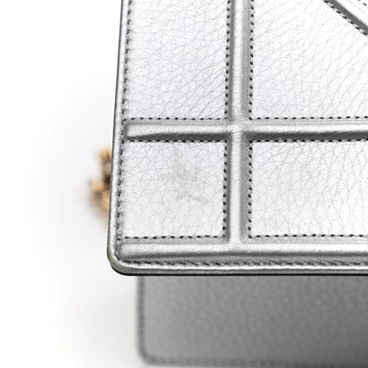 Christian Dior Metallic Grained Calfskin Medium Diorama Flap Bag Silver 11 of 11