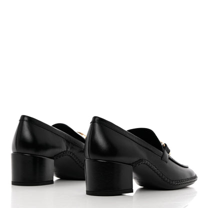Chanel Shiny Calfskin Metal CC Loafers 37 Black 4 of 9