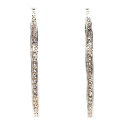 Chanel Crystal CC Hoop Earrings Pale Pink Gold 3 of 5