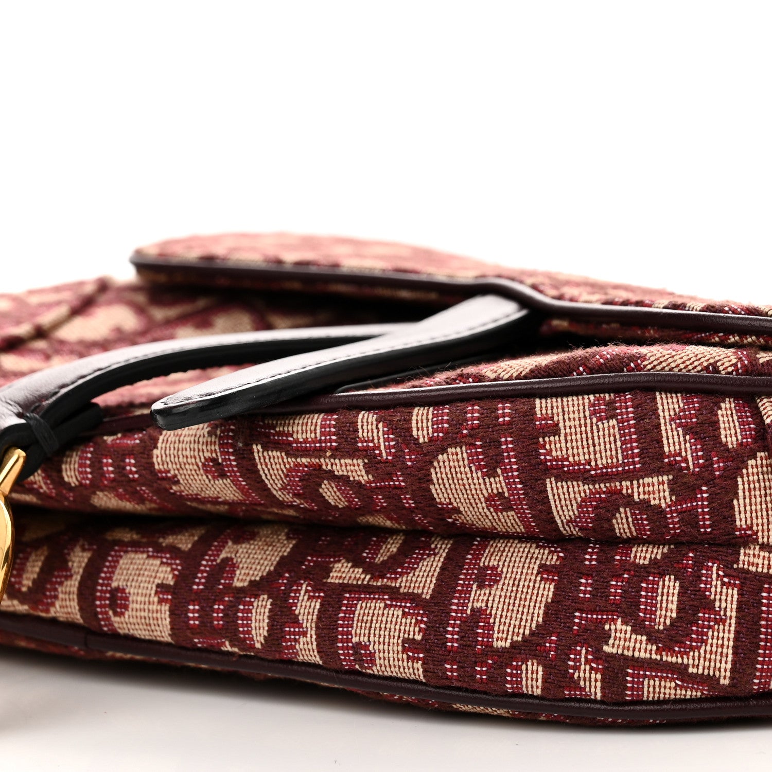 Christian Dior Oblique Mini Saddle Bag Burgundy 10 of 12