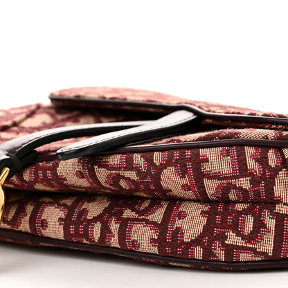 Christian Dior Oblique Mini Saddle Bag Burgundy 10 of 12