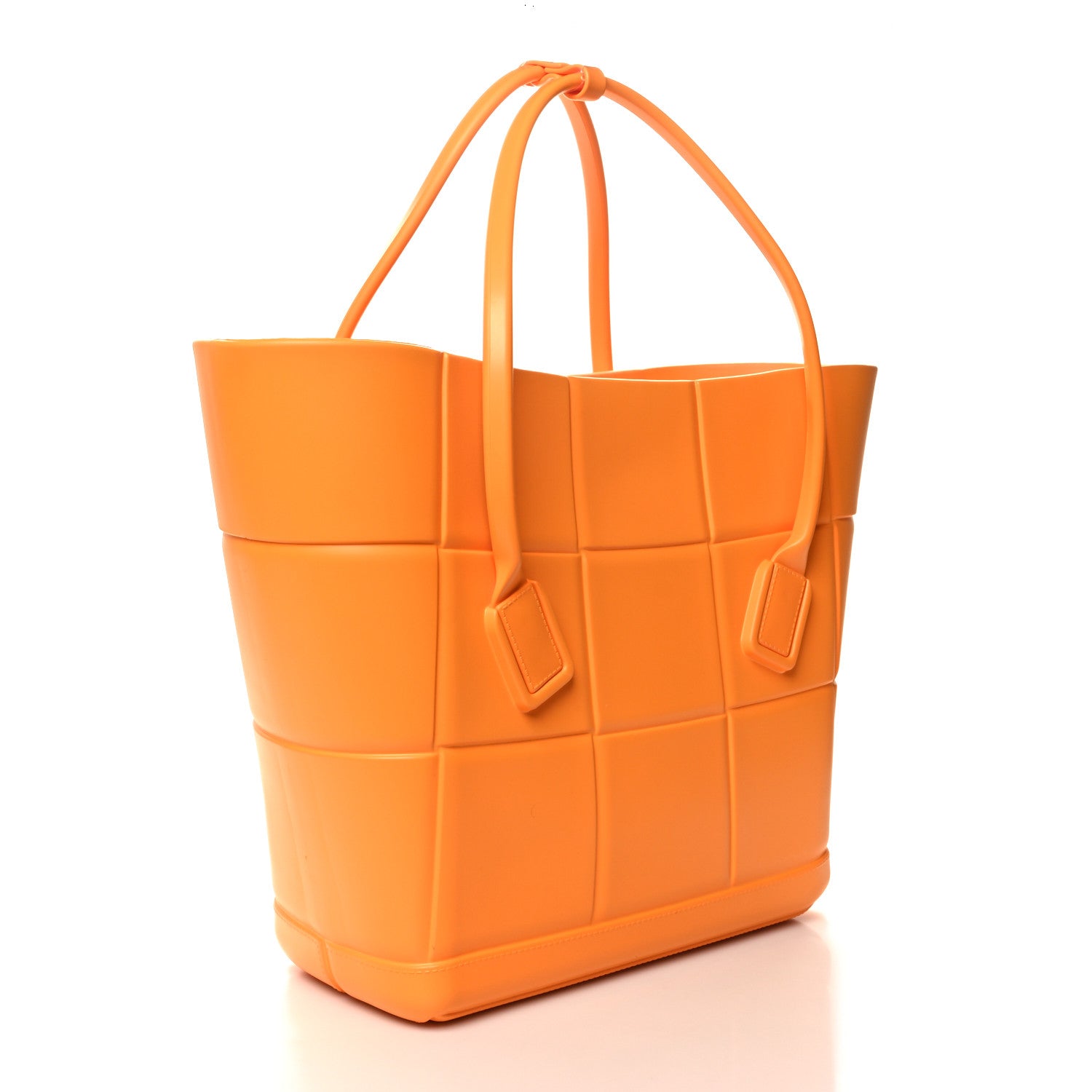 Bottega Veneta Rubber Maxi Intrecciato Medium Arco Tangerine 3 of 9