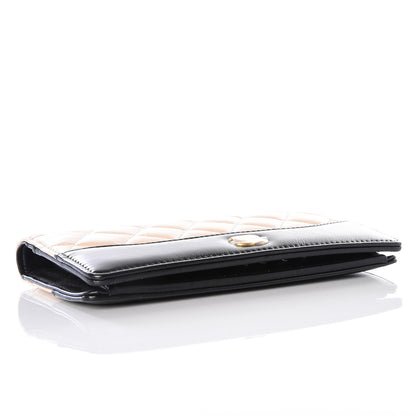 Chanel Aged Calfskin Quilted Gabrielle Yen Wallet Beige Black 3 of 10
