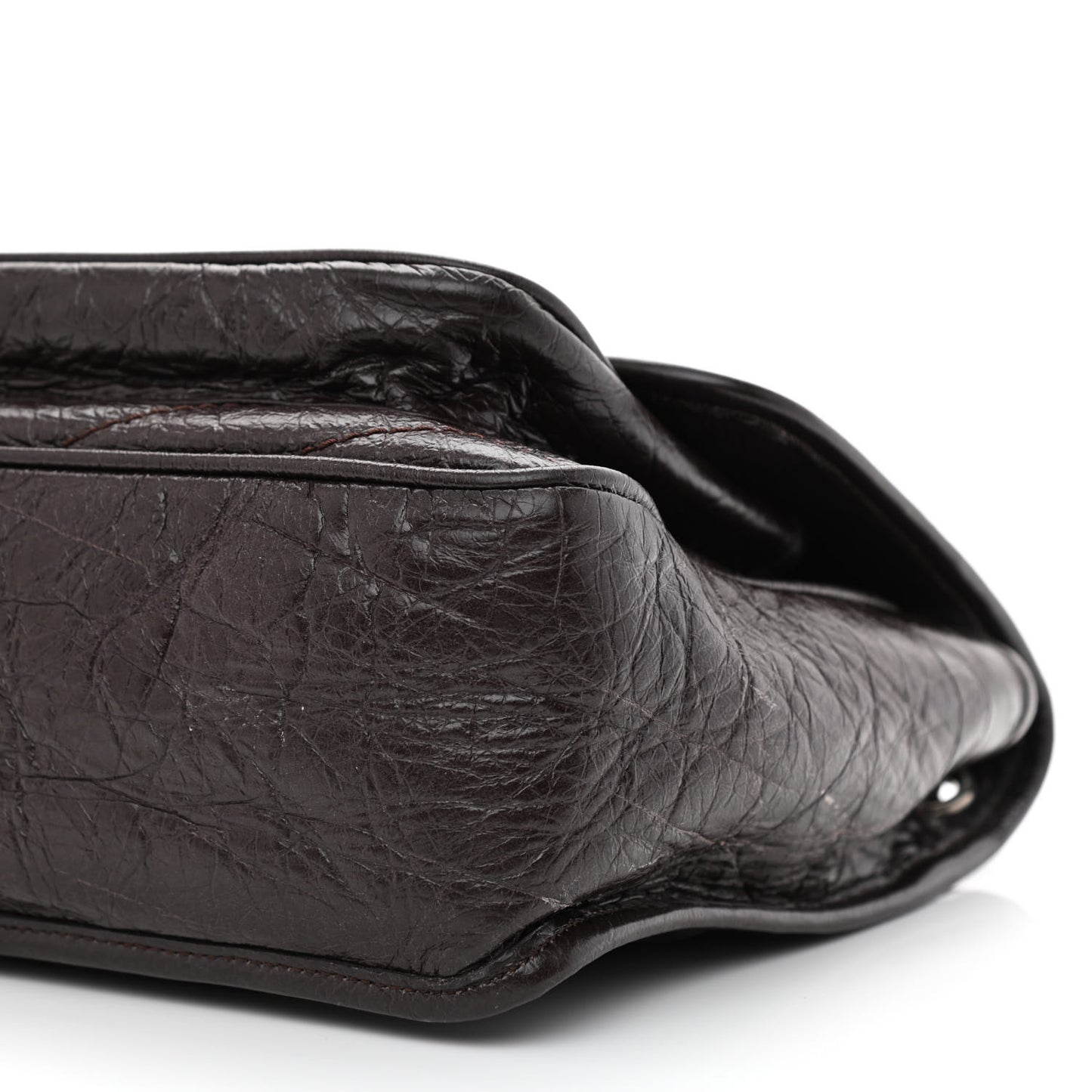Crinkled Calfskin Matelasse Monogram Medium Niki Chain Satchel Western Moka