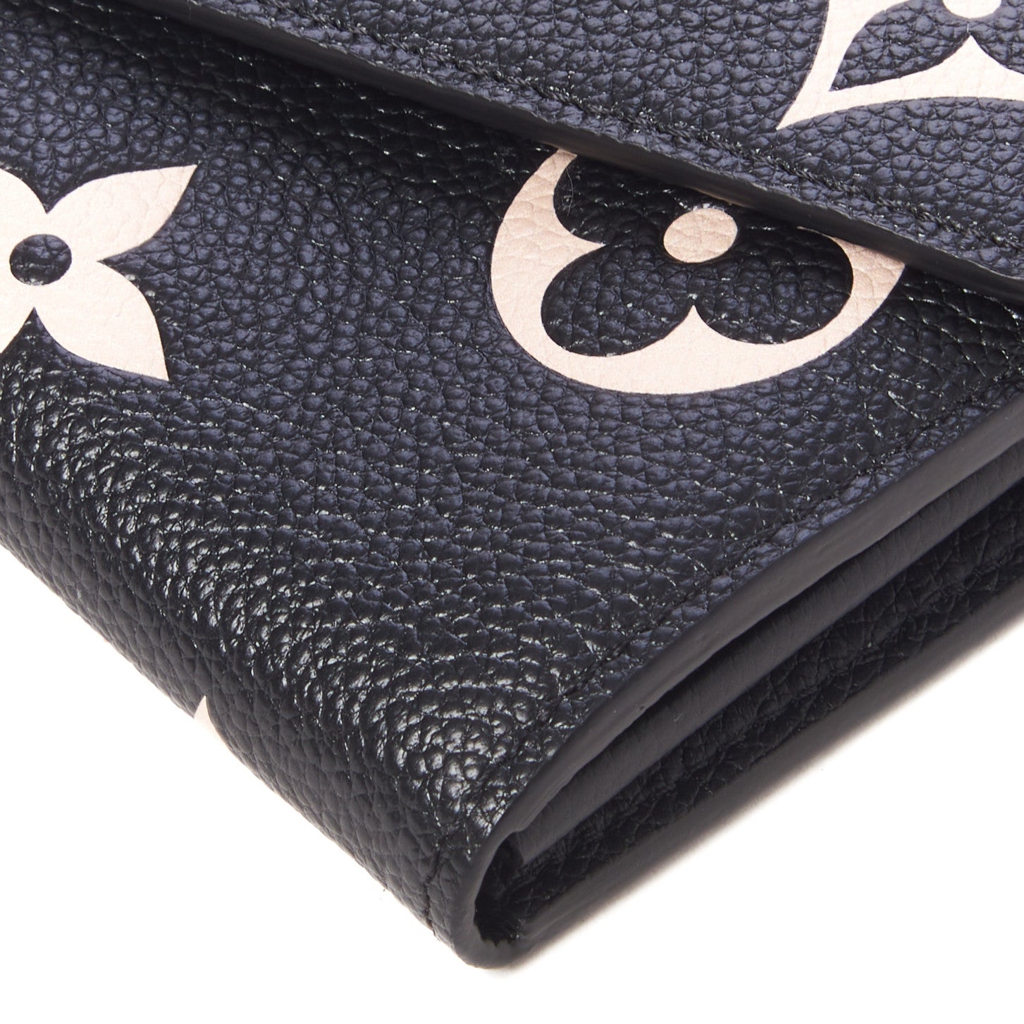 Louis Vuitton Monogram Empreinte Giant Sarah Wallet Black Beige 5 of 8