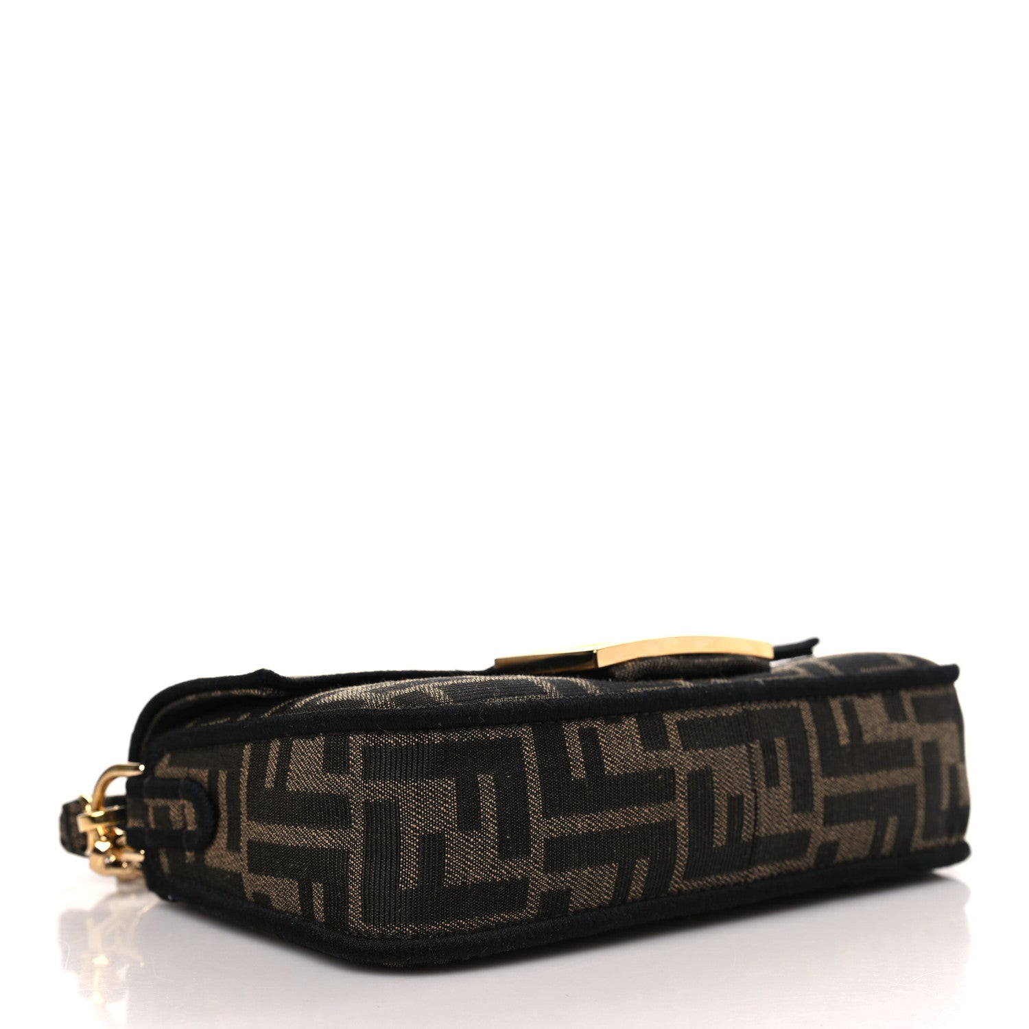 Fendi Fabric Jacquard FF 1974 Mini Baguette Tobacco Moro Black 4 of 8