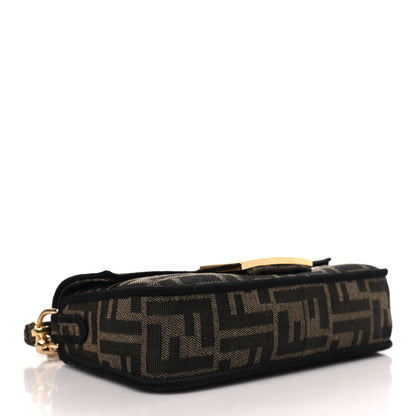 Fendi Fabric Jacquard FF 1974 Mini Baguette Tobacco Moro Black 4 of 8