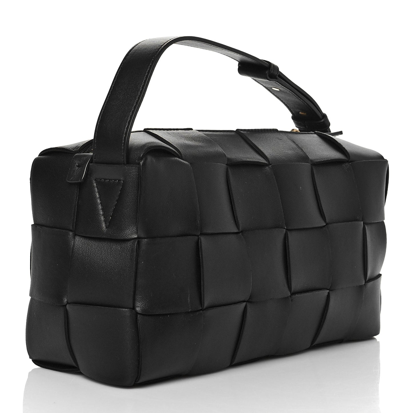 Lambskin Maxi Intrecciato Brick Cassette Bag Black