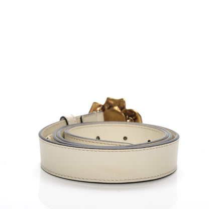 Gucci Calfskin Metal Flower Interlocking G Belt 90 36 White 3 of 6