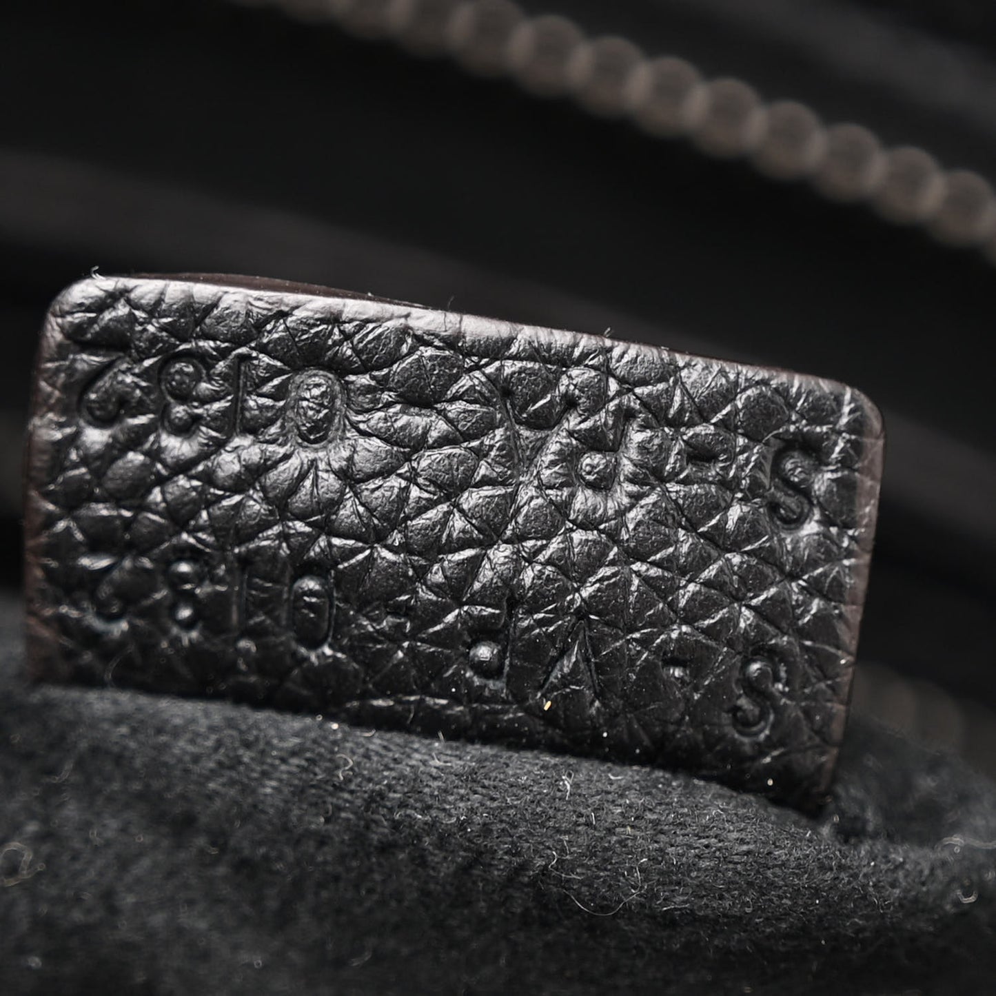 Drummed Calfskin Mini Luggage Black