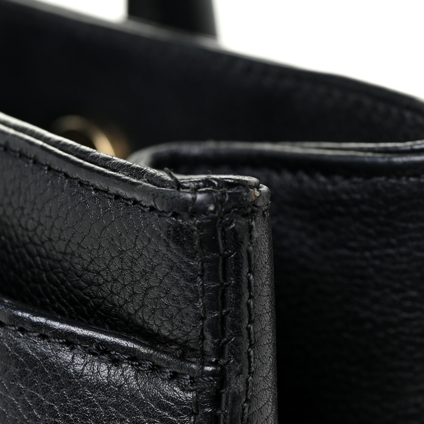Calfskin Cerf Executive Shopper Tote Black