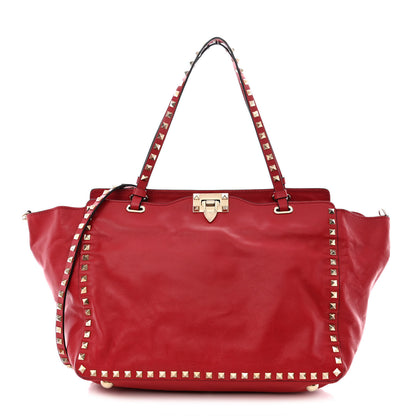 Valentino Garavani Vitello Medium Rockstud Tote Rosso Valentino 1 of 12