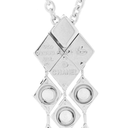 Chanel 18K White Gold Diamond Matelasse Necklace 4 of 6