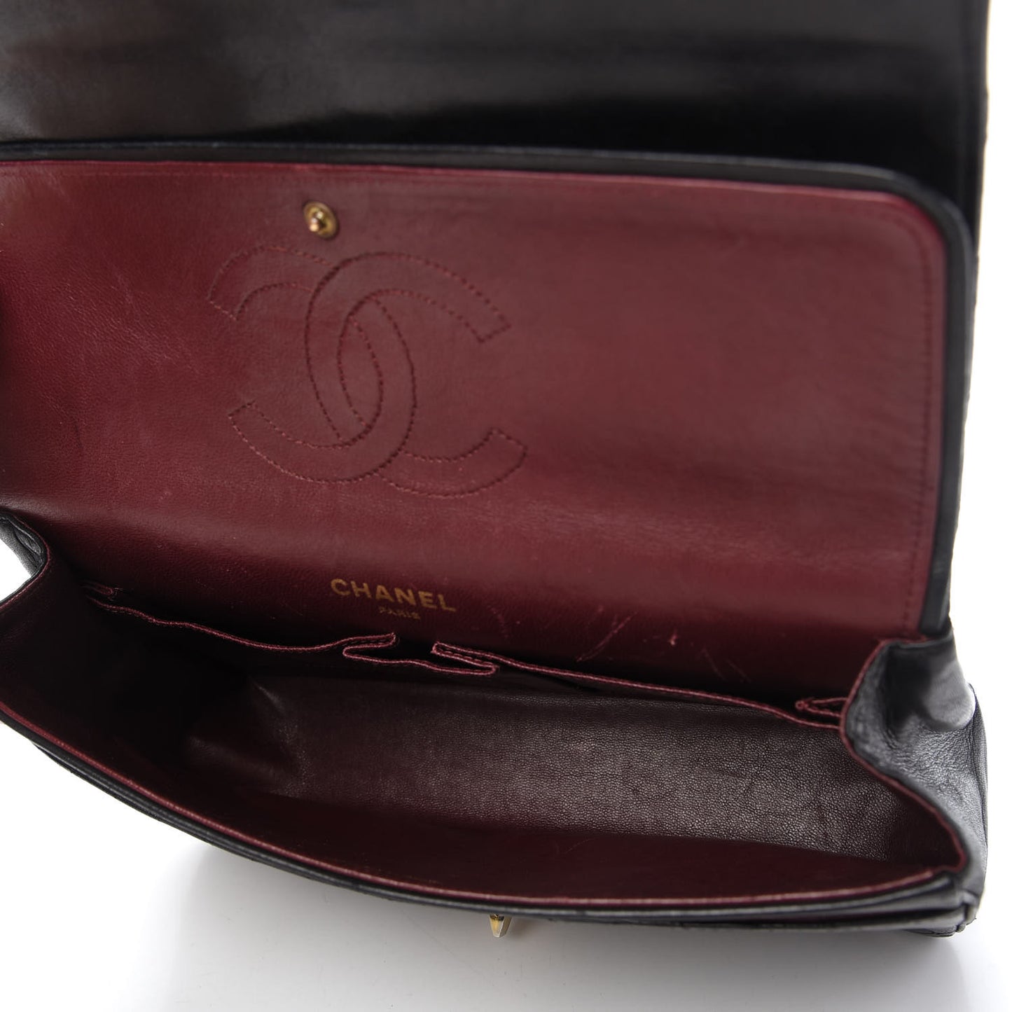 Lambskin Quilted Medium Double Flap Bijoux Chain Black