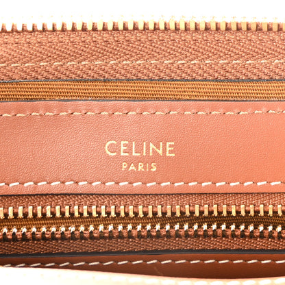 Celine Triomphe Canvas Calfskin Boston Bag Tan 6 of 10