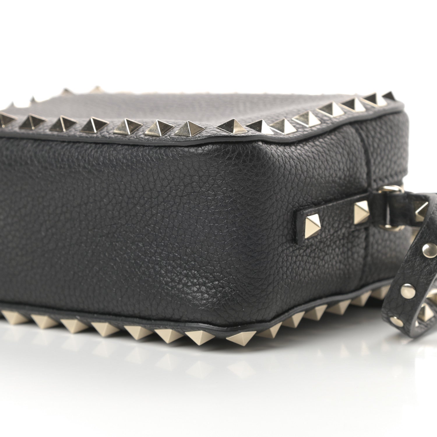 Valentino Garavani Pebbled Calfskin Rockstud Camera Crossbody Bag Black 9 of 9
