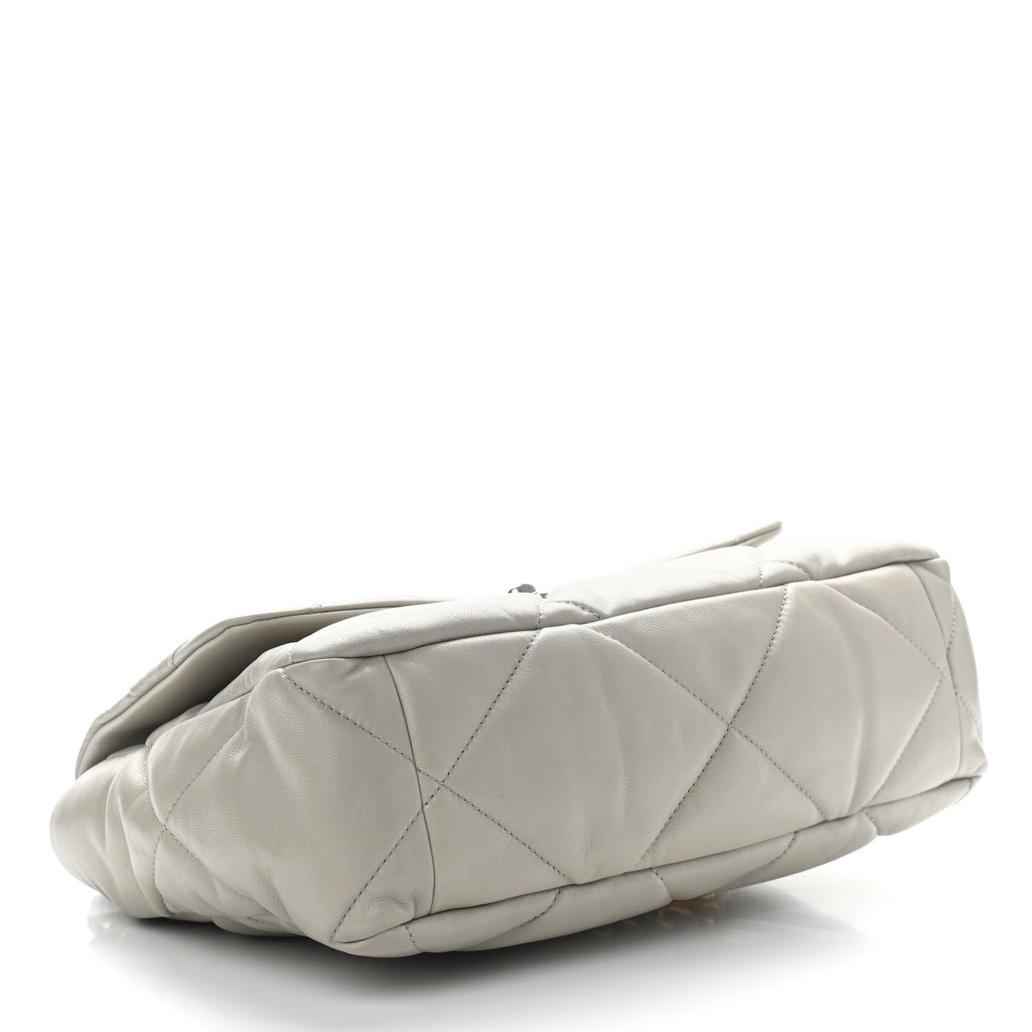 Chanel Lambskin Quilted Large Chanel 19 Flap Light Grey 3 of 10