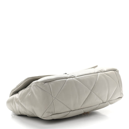 Chanel Lambskin Quilted Large Chanel 19 Flap Light Grey 3 of 10