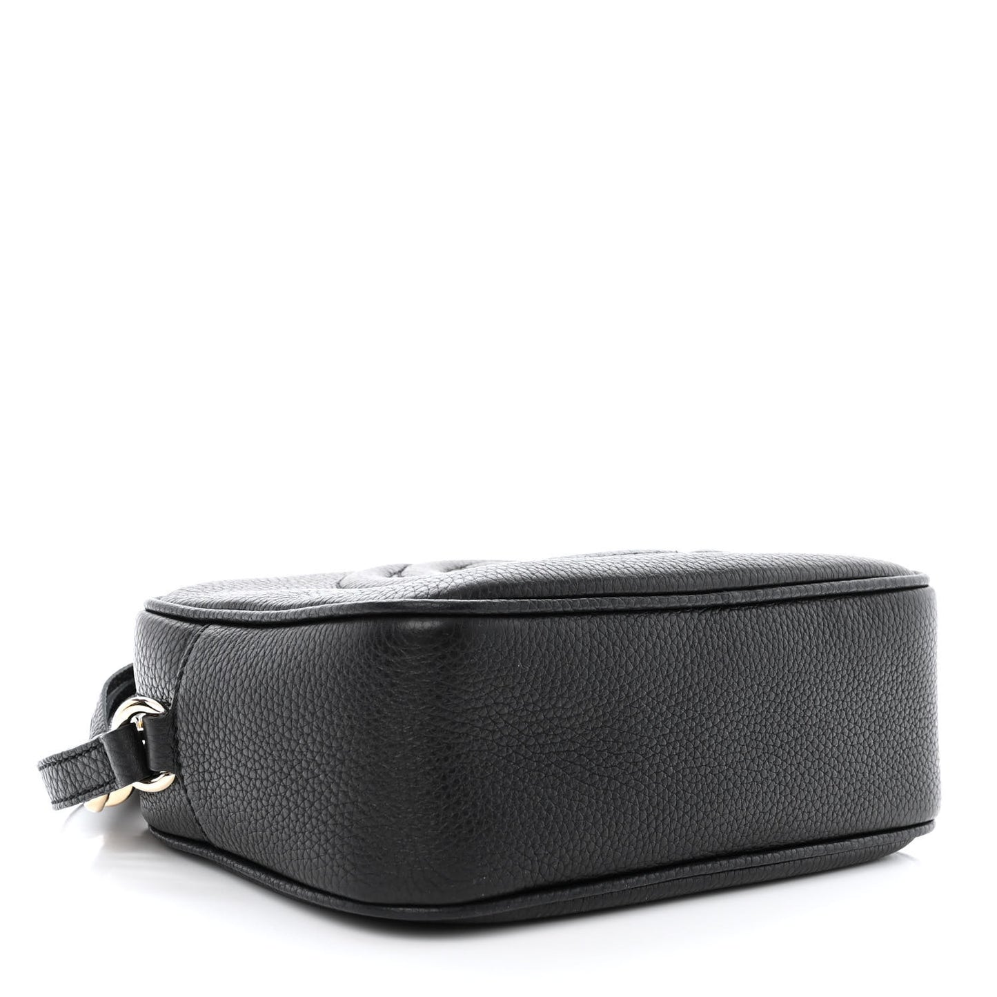 Pebbled Calfskin Small Soho Disco Bag Black