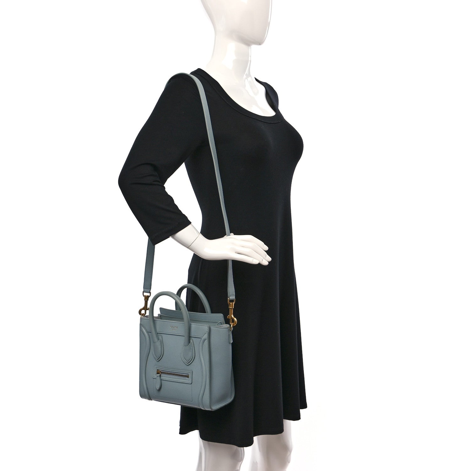 Celine Drummed Calfskin Nano Luggage Cloud 2 of 8