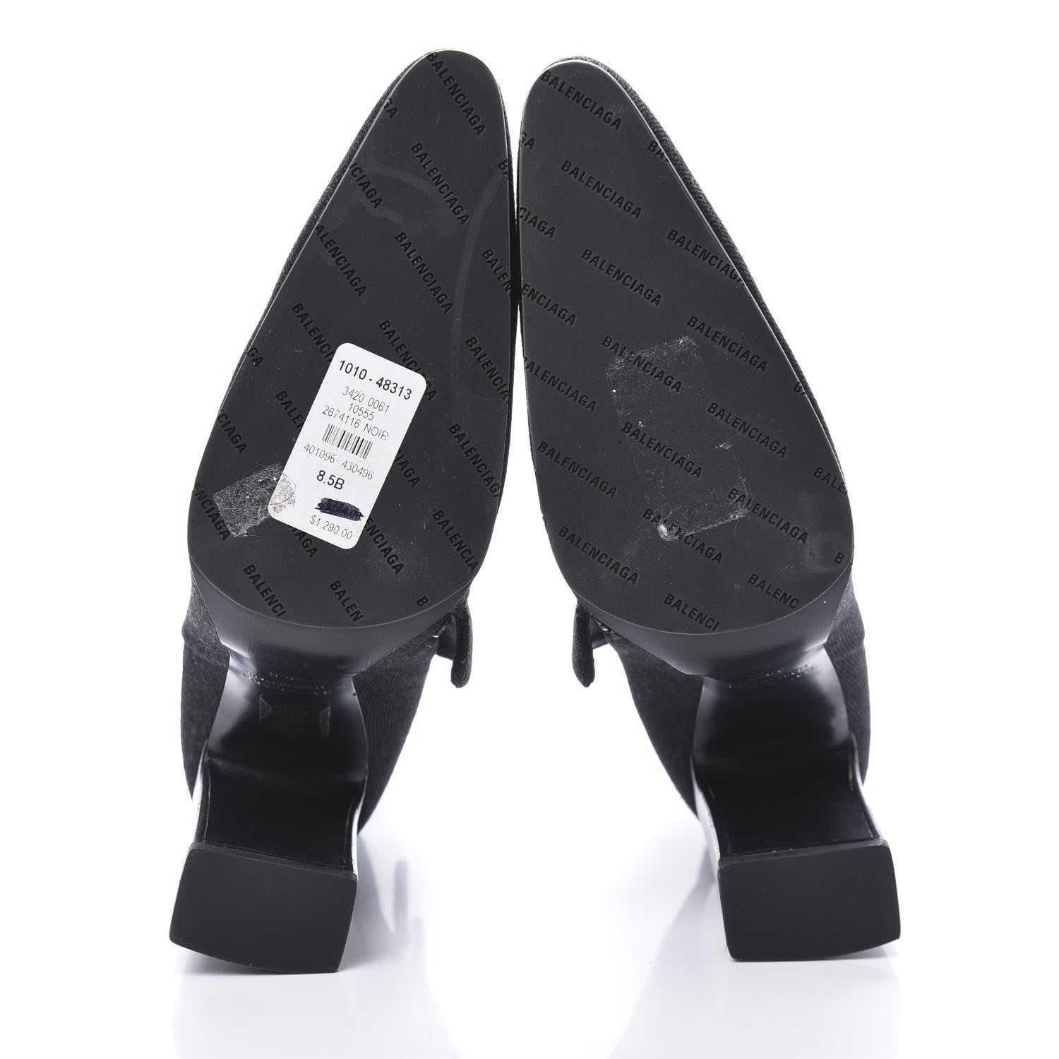 Balenciaga Denim Ankle Boots 38.5 Black 5 of 12