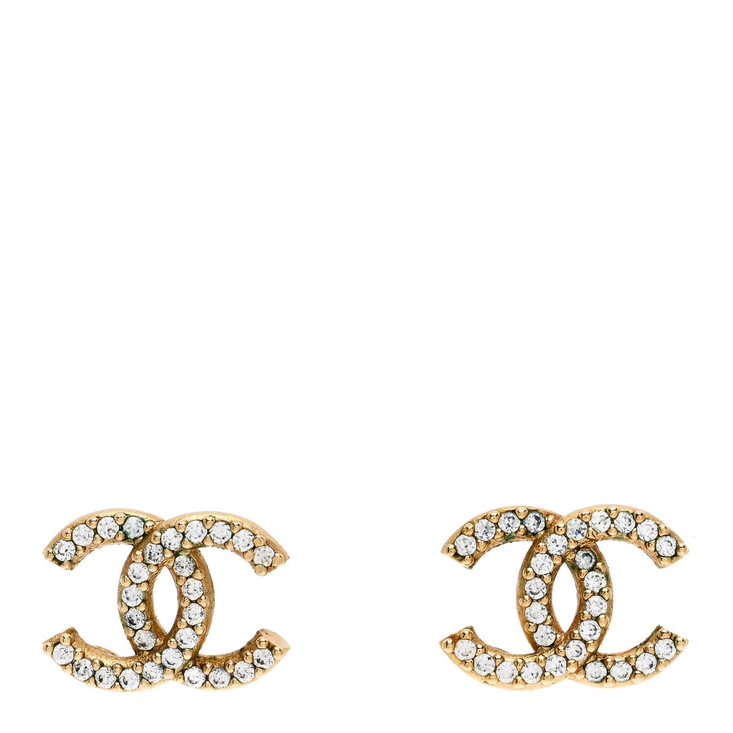 Crystal CC Earrings Gold