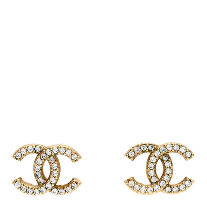 Chanel Crystal CC Earrings Gold 1 of 5