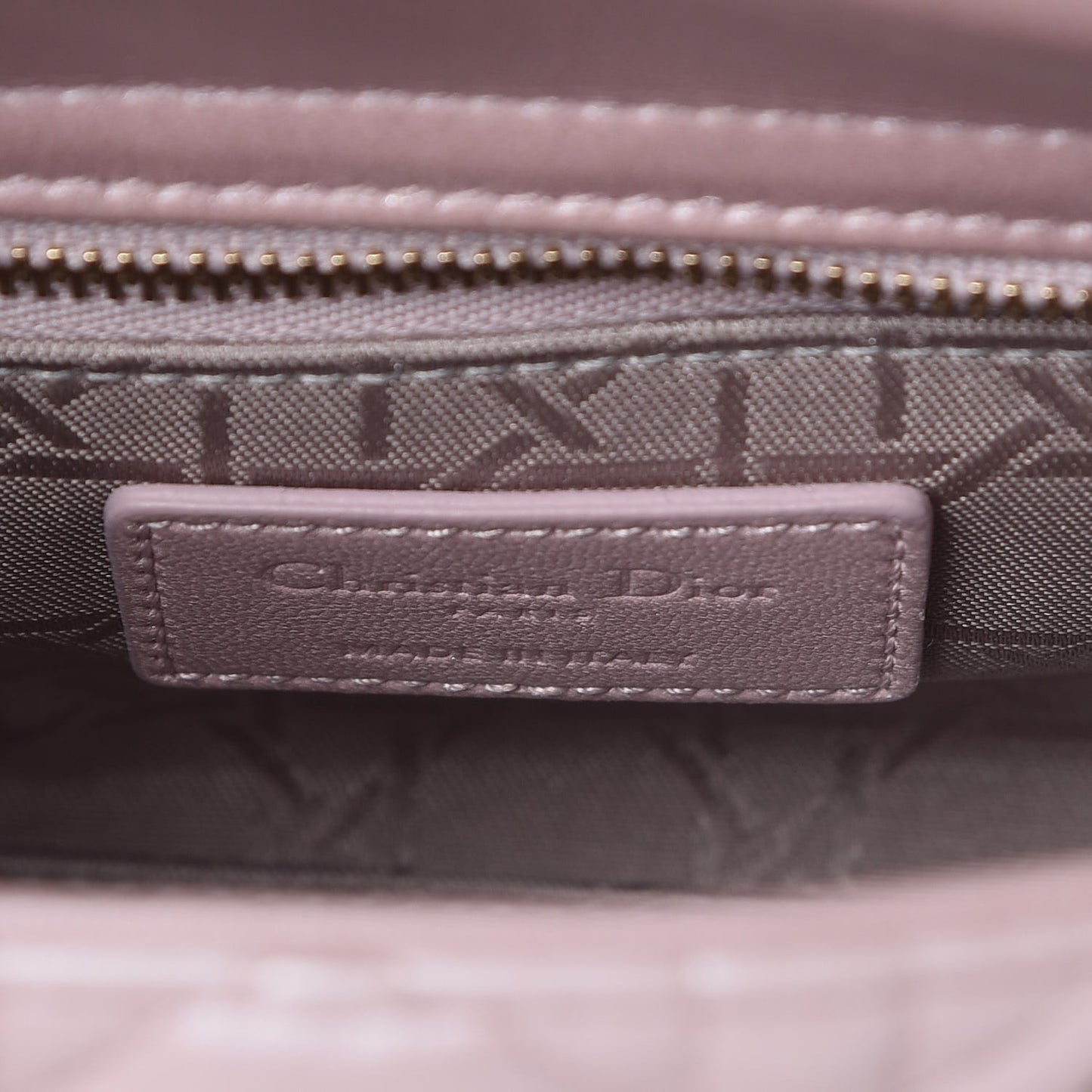 Metallic Lambskin Cannage Mini Lady Dior Lotus