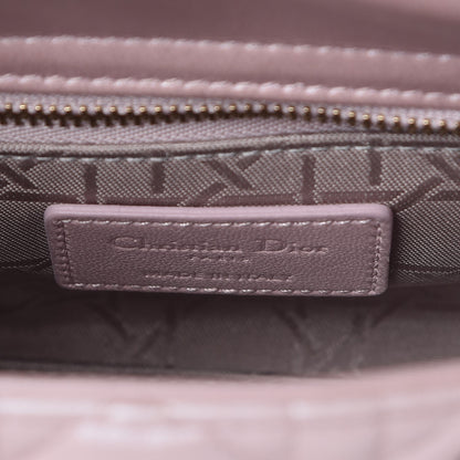 Christian Dior Metallic Lambskin Cannage Mini Lady Dior Lotus 6 of 7