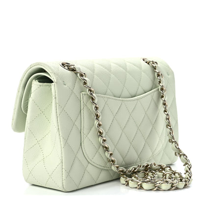 Chanel Caviar Quilted Small Double Flap Light Green 3 of 13